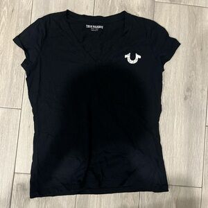 True Religion Women's Black Short Sleeve Tee